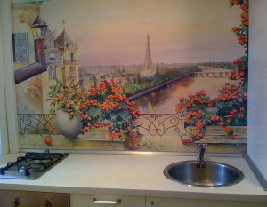 рисунки на стене кухни фото