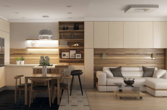 Дизайн кухни гостиной в современном стиле в квартире
