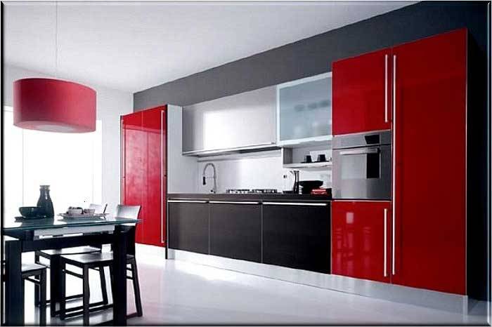 Фото кухонь в черно-красном цвет
