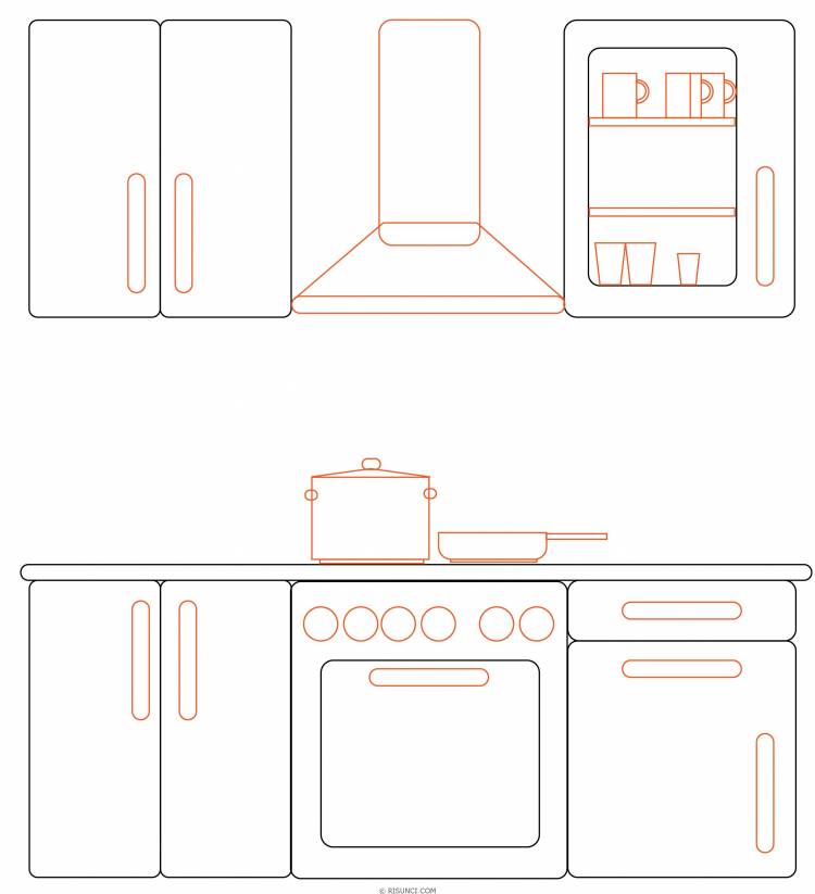 Как нарисовать кухню поэтапно? ✏ Рисунки карандашом поэта