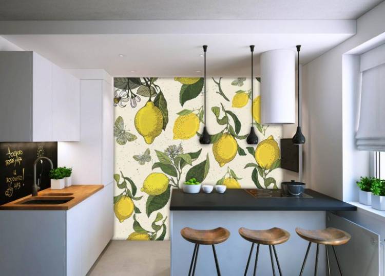 Обои с лимонами на кухню: 99+ идей дизайна