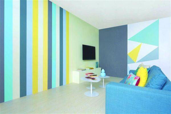 Как правильно, комбинированно осуществить покраску стен в два цвета самостоятельно у себя дом