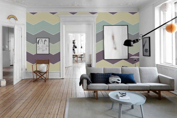 Покраска стен двумя цветами в квартир