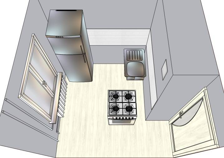Планировка кухни хрущевки с холодильником на примере чертежей