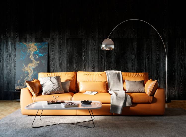 желто-оранжевый диван DIAS