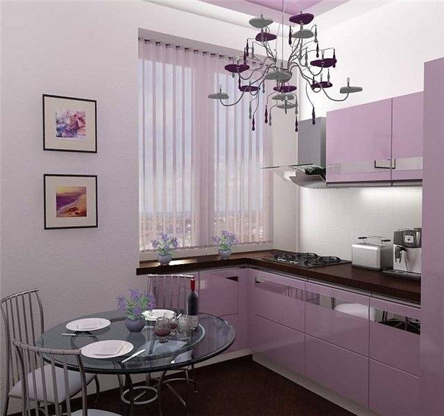 Фиолетовый цвет для стен в кух