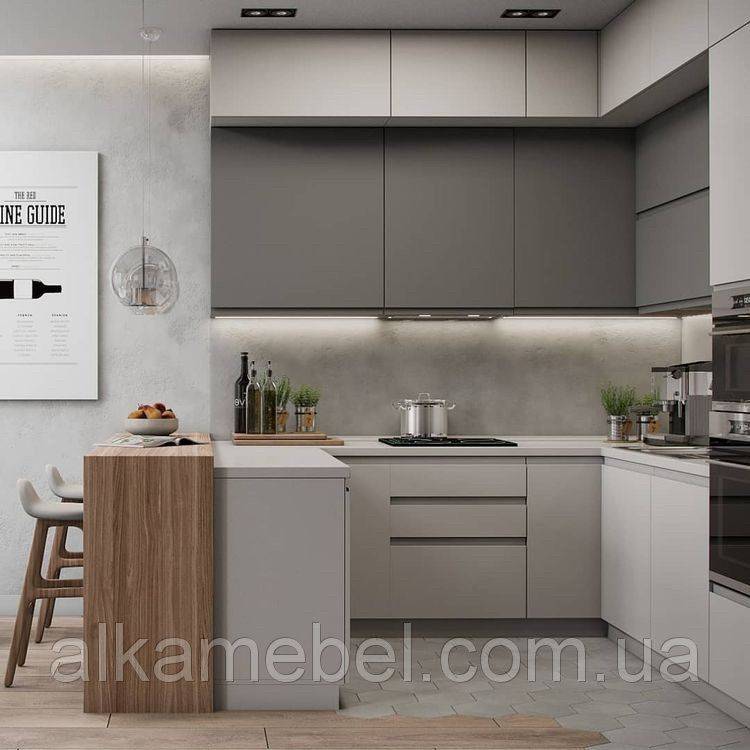 Кухня під стелю двоярусна матова в стилі мінімалізм по выгодным ценам от «Алька Мебель»