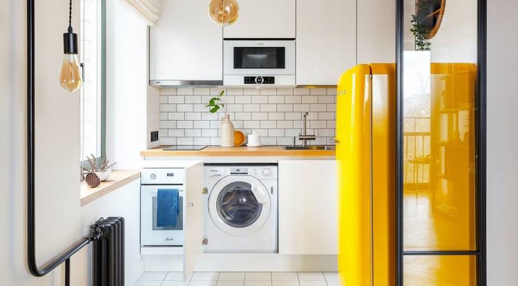 Дизайн мест для размещения стиральной машины (кроме ванной)