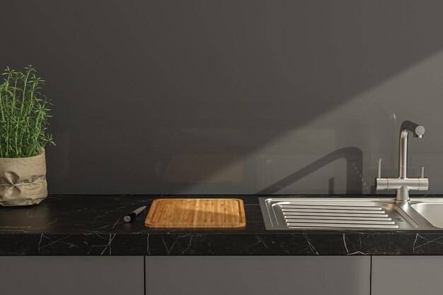 Черная кухня с подсветкой: 109 фото в интерьере