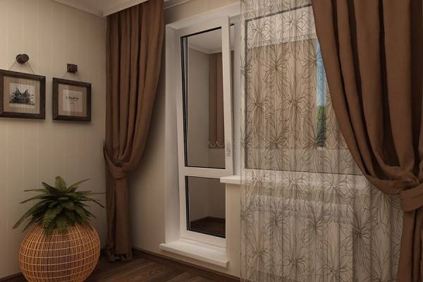 Правильное оформление окна с балконной дверью в гостинной, спальне, кух