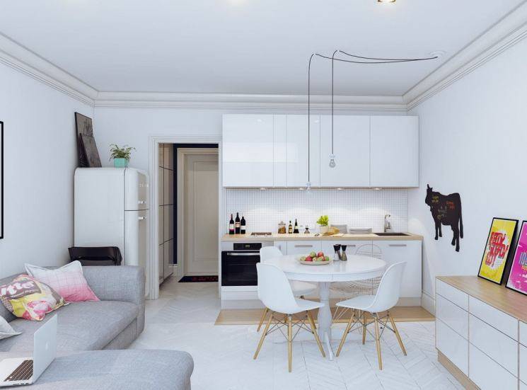 Дизайн кухни студии с балконом: 107 фото дизайна