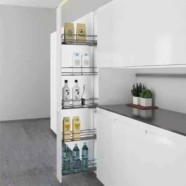 выдвижная колонна-бутылочница в высокий кухонный шкаф