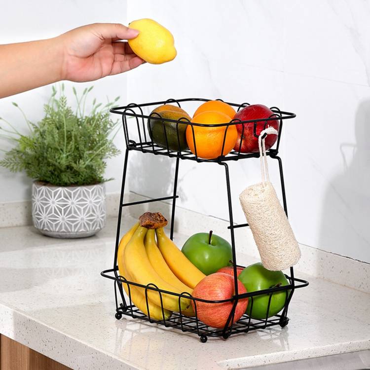 Дизайн корзина для фруктов, съемная подставка для хранения овощей с банановыми вешалками, Прочная Железная корзина для хлеба, Многофункциональная Корзина для фруктов