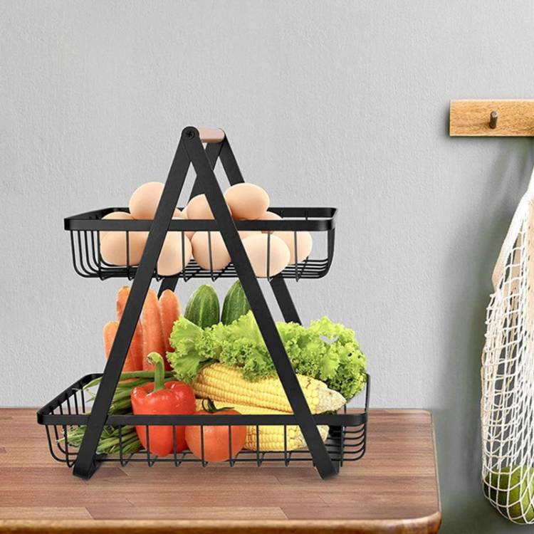 Дизайн металлическая корзина для фруктов, портативная кухонная столешница для хранения, полка для фруктов, овощей, бытовые косметические Туалетные принадлежности