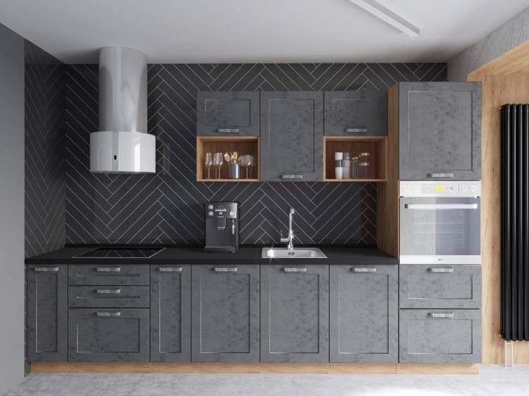 Модульная кухня Лофт (бетон графит)