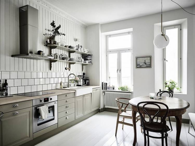 Белая кухня и скандинавский стиль