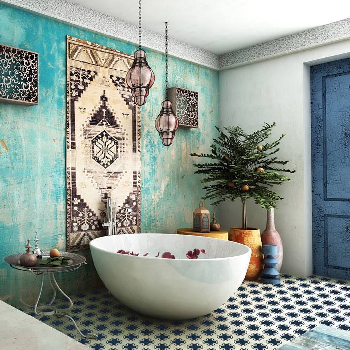 Дизайн ванной комнаты в марокканском стиле