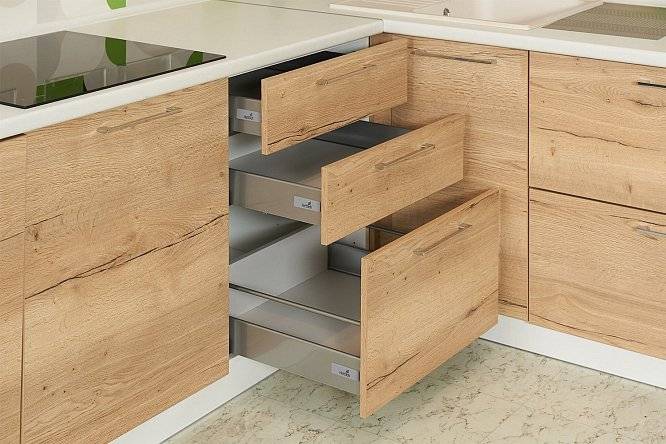 Модульный кухонный гарнитур Амика дуб галифакс по выгодной цене в интернет-магазине HOFF