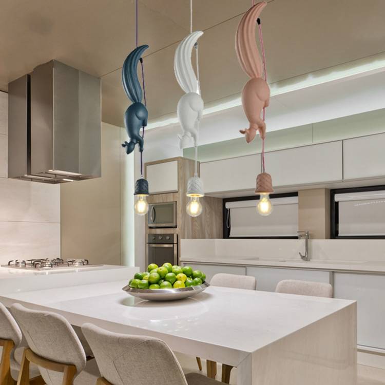 Современный подвесной светильник в скандинавском стиле в виде белки, люстры в виде животных для детской, столовой, кухни, лофта, подвесной светильни