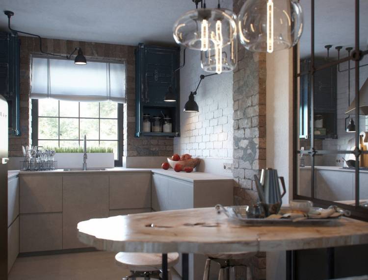 Подвесной светильник для кухни лофт: 102+ идей дизайна