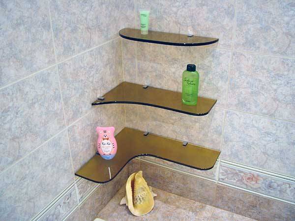 Стеклянные полки для ванной, полочки из стекла в ванную