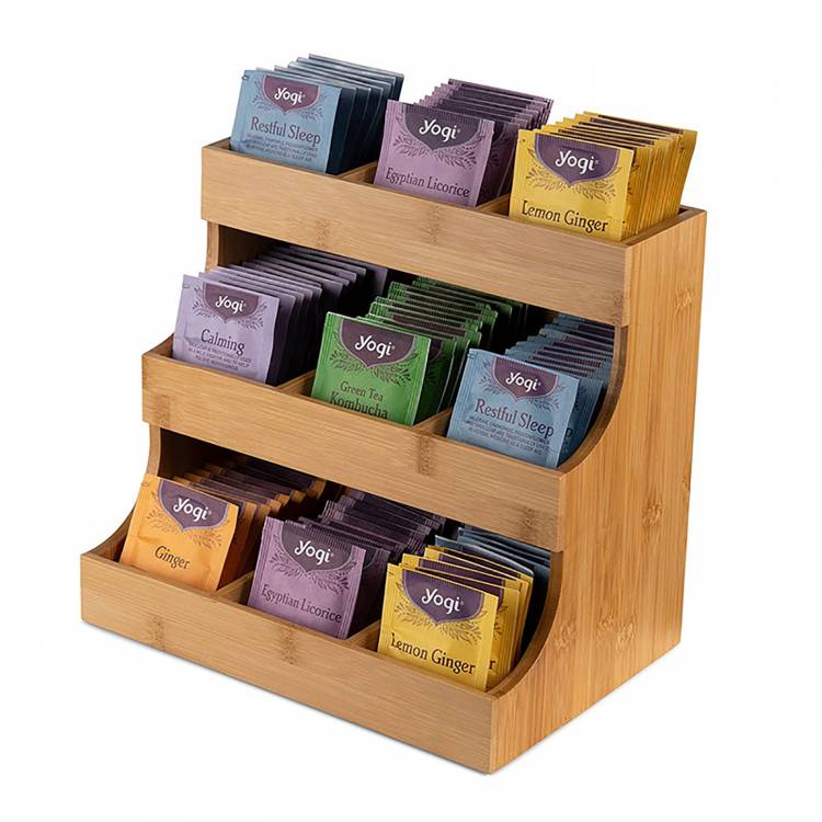 Вертикальный органайзер для чайных пакетиков, бамбуковый держатель для чайных пакетиков, для хранения сахара, деревянная коробка для зеркального коф