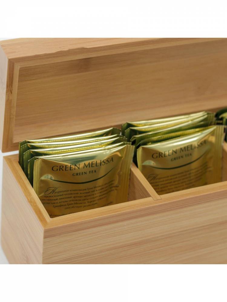 Деревянная коробка для чая Бамбу