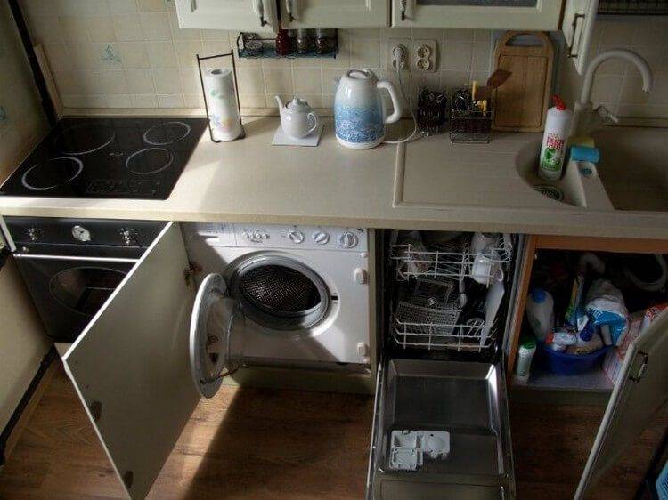 Дизайн варианта размещения посудомоечной машины в хрущевк