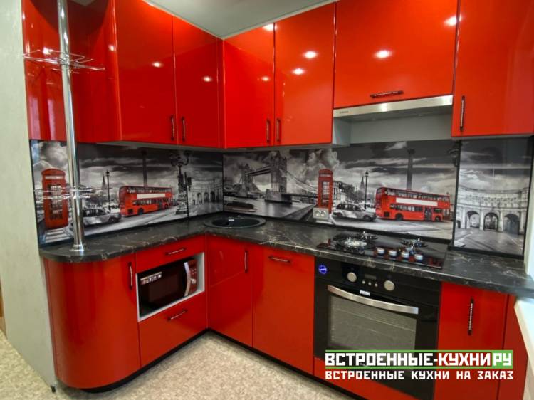 Угловая кухня без ручек: 110 фото в интерьере