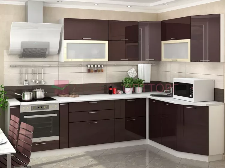 Кухня модульная Ксения цвет Шоколад недорого в интернет-магазине МебельОптТорг в Гатчи