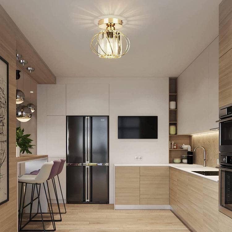 Современная хрустальная Потолочная люстра, светодиодный потолочный светильник в стиле индастриал, подходит для кухни, прихожей, столовой, гостиной