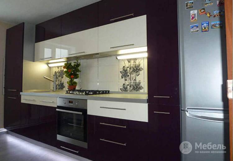 Фиолетовая (баклажан) кухня на заказ, Екатеринбург