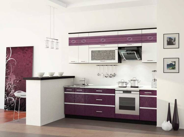 Кухня баклажан, дизайн интерьера, цветовые сочетания, фото, вид