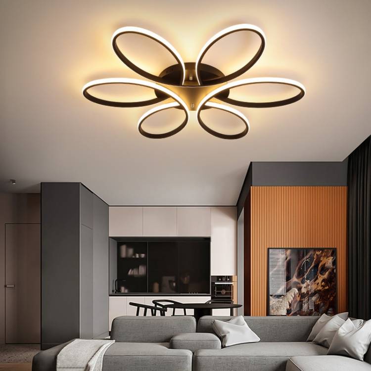 Светодиодная люстра в современном стиле, потолочный светильник черного цвета с дистанционным управлением для гостиной, спальни, столовой, кухни, кабинет