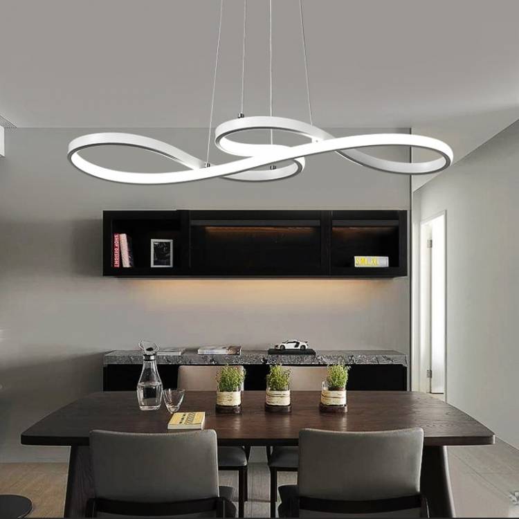 Современная светодиодная люстра, Потолочный подвесной светильник белого цвета для кухни, гостиной, столовой, бара, стола, подвесной светильни