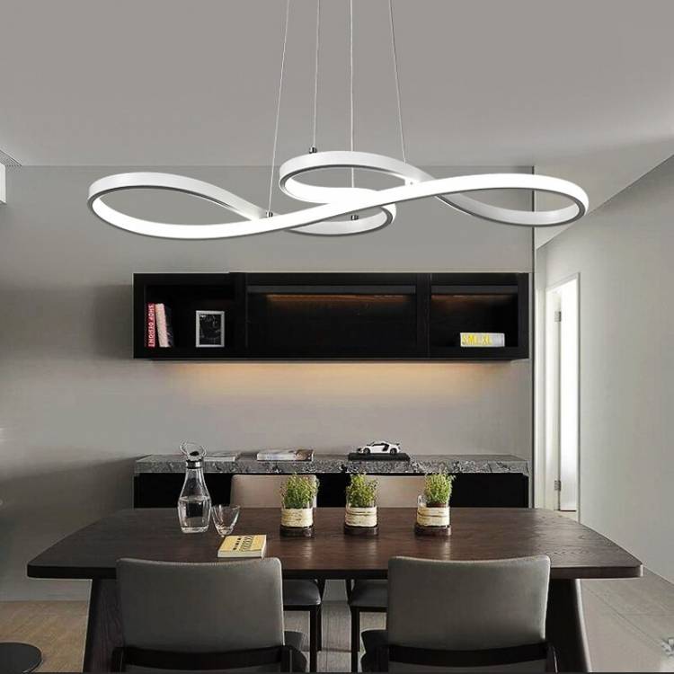 Современная светодиодная люстра, Потолочный подвесной светильник белого цвета для кухни, гостиной, столовой, бара, стола, дизайнерский светильник с подвеской