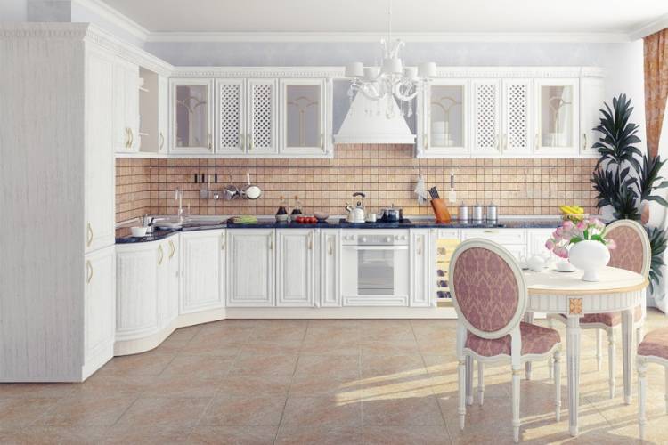 Заказать белую кухню в стиле прованс дешево в СПб