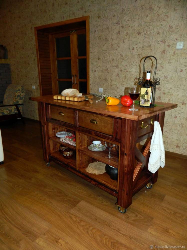 Кухонный стол остров на колесах в интернет