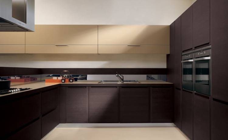 Дизайн кухни в коричневых тонах в современном стиле фот