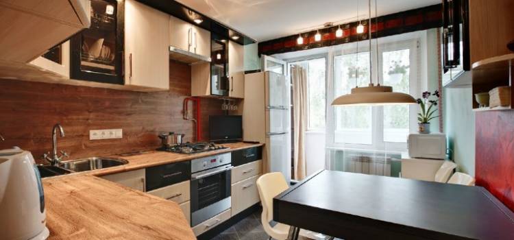 Дизайн интерьера кухни с панорамным окном: 95 фото дизайна