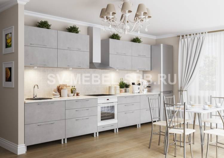 Модульная кухня Лофт Бетон Серый от официального дилера фабрики SV-мебель в Санкт-Петербург