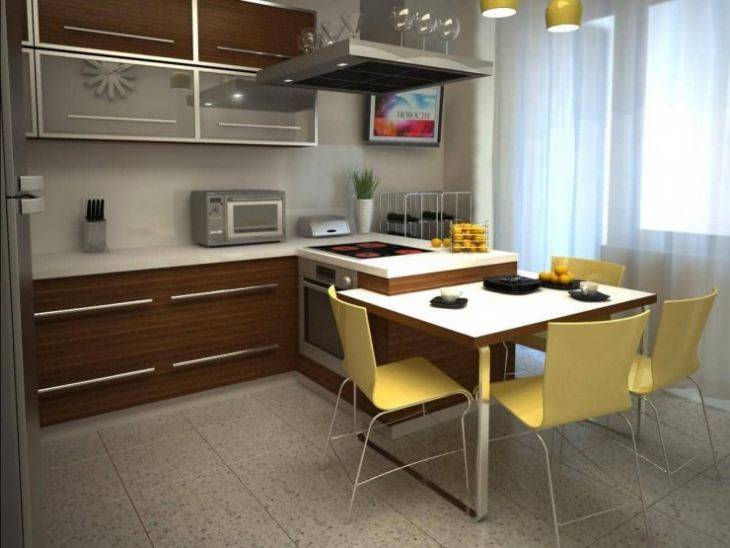 Маленькая кухня с панорамным окном: 131+ идей дизайна