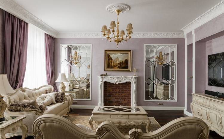 Красивые гостиные в классическом стиле, фото интерьер