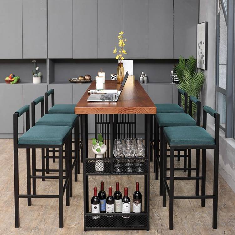 Барный столик для дома Кофейня Многофункциональный барный стол и стул для комбинированной гостиной простые стены и окна из массива дерева Hig