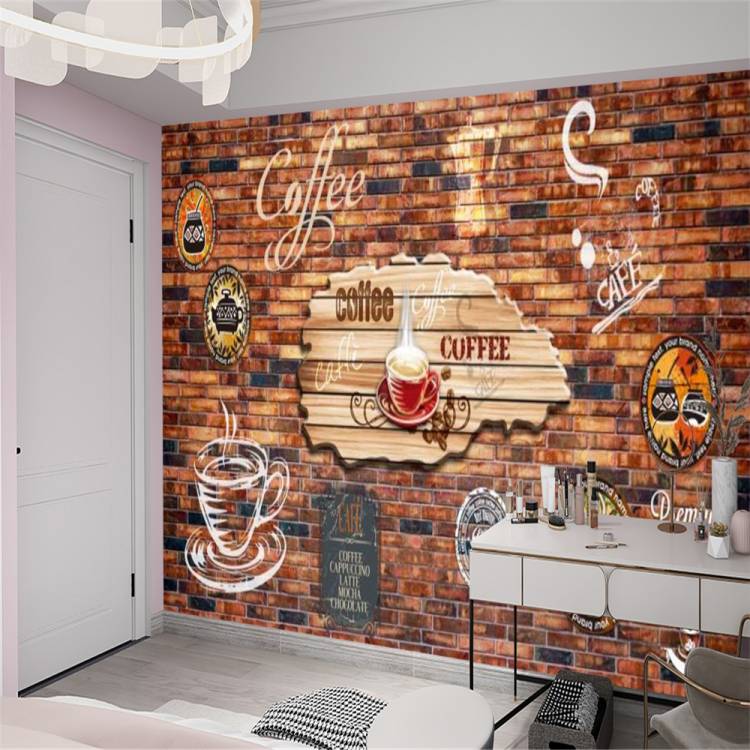 Дизайн обои вкусный кофе с винтажной кирпичной стеной гостиной спальни кухни домашний декор роспись Настенные обои