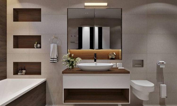 Дизайн ванной, совмещенной с туалетом