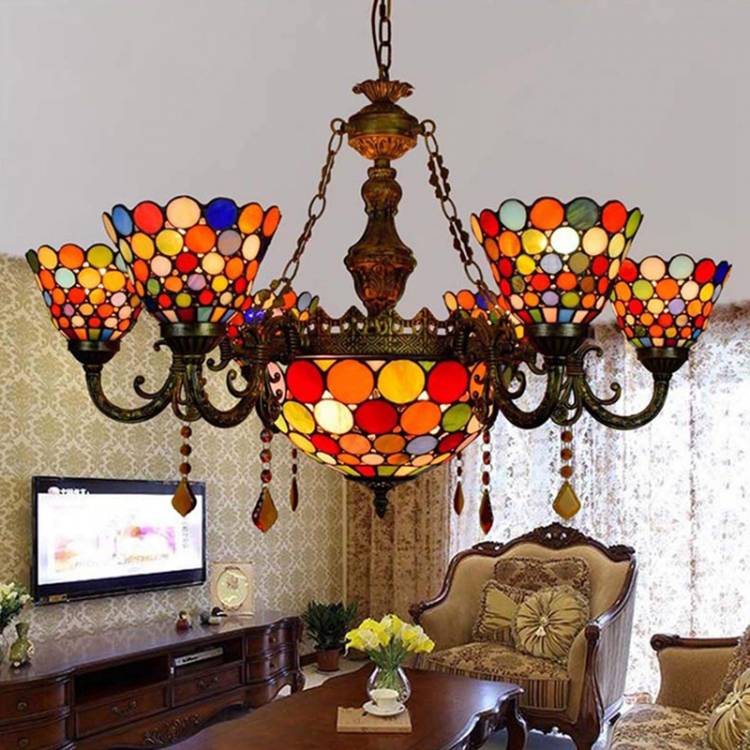 SGROW хрустальные витражные люстры Tiffany для гостиной, столовой, внутреннего освещения, светильники в стиле кантри, подвесной светильни