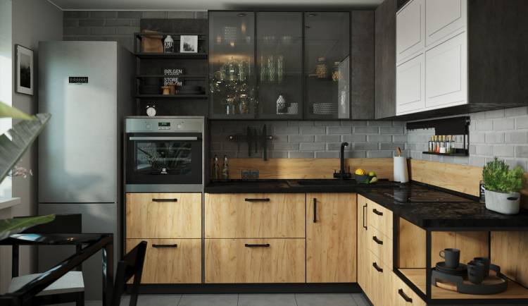 Кухня в стиле лофт из металла: 93+ идей дизайна