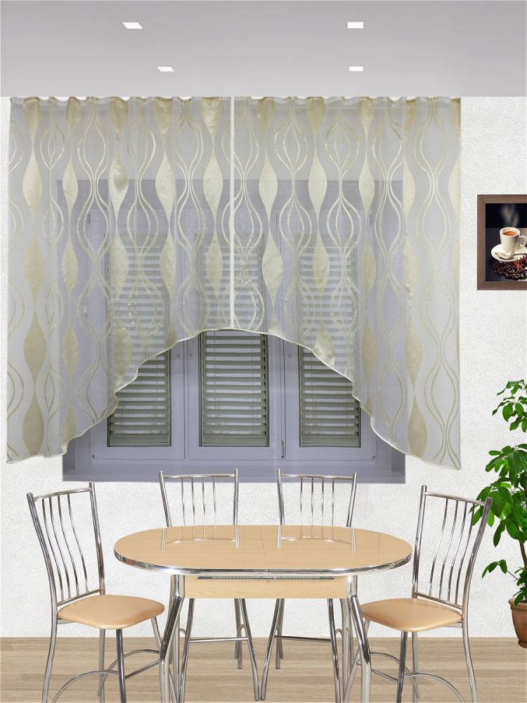 Комплект штор для кухни Арка-Дуэт золотой Текстиль