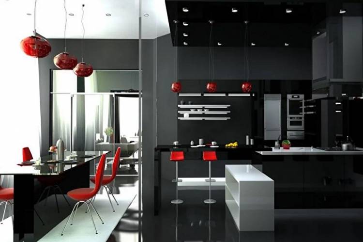 Красно-черная кухня